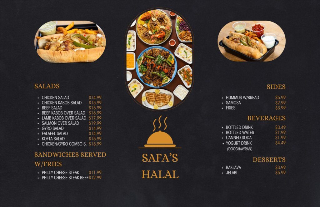 Safa Halal Menu